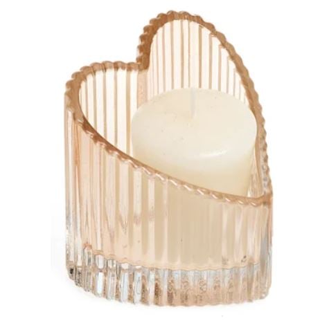 Ribbed Heart Candle Holder