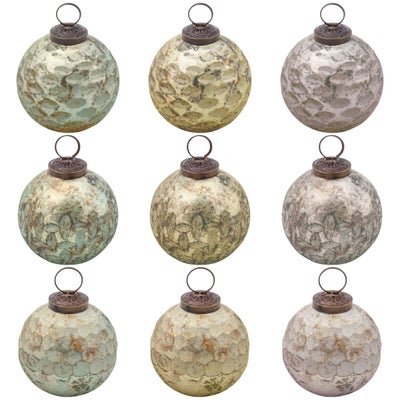 Mercury Glass Ornaments S/9