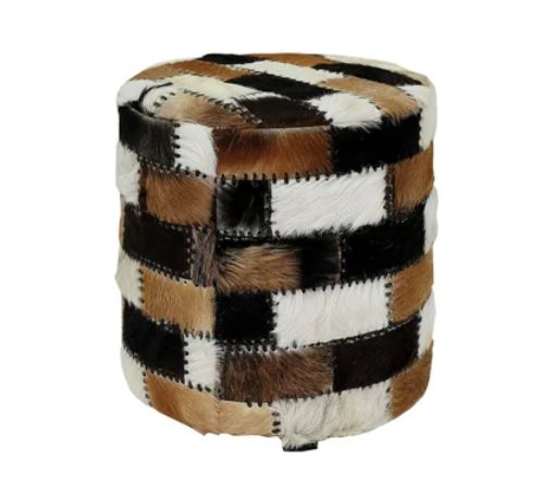 Patchwork Leather Ottoman